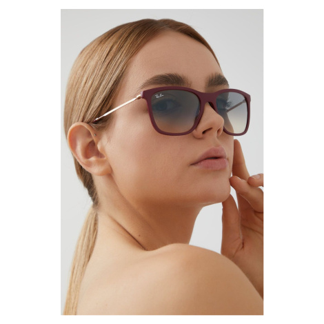 Slnečné okuliare Ray-Ban dámske, bordová farba, 0RB4344