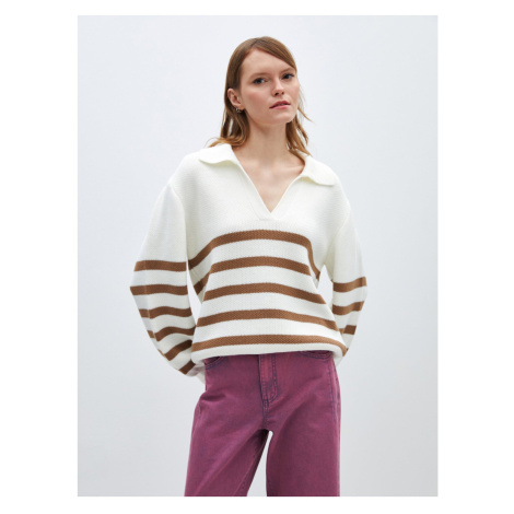 LC Waikiki Polo Neck Striped Long Sleeve Women's Knitwear Sweater