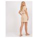Beige casual dress with short sleeves OH BELLA