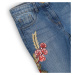 Nohavice dievčenské džínsové s výšivkami, Minoti, UTILITY 9, modrá - | 3/4let