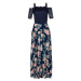 Šifónové šaty s kvetovanou potlačou a čipkou