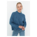 Trendyol Indigo Soft Textured Basic Knitwear Sweater