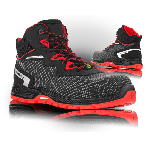 VM Footwear SACRAMENTO S3 ESD Bezpečnostná obuv Čierna-Červená, 47