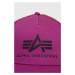 Bavlnená čiapka Alpha Industries 186902.677-DarkMagent, fialová farba, s potlačou