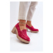 Women's eco-suede shoes with high heels and Fuchsia Arablosa platform