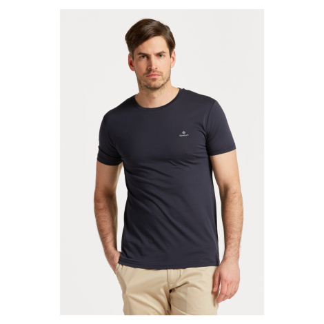 TRIČKO GANT SLIM MERCERIZED SS T-SHIRT EVENING BLUE