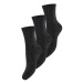 Pieces Súprava 3 párov vysokých dámskych ponožiek Sebby 17114641 Čierna