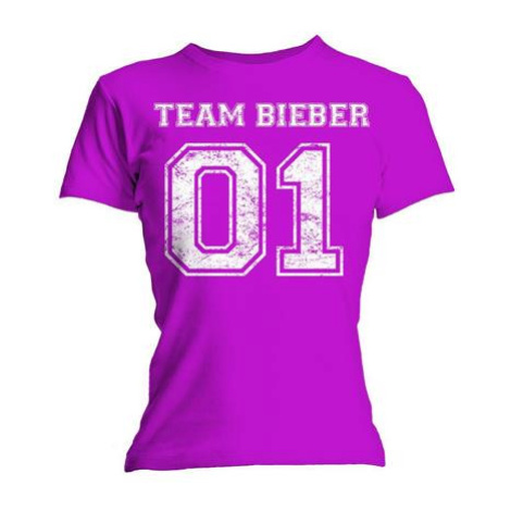Justin Bieber tričko Team Bieber Ružová