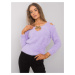 RUE PARIS Purple sweater with triangular neckline