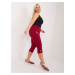 Burgundy fishing pants made of plus size fabric