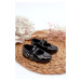 Patent leather children's ballet flats with straps, black Margenis