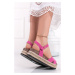 Fuchsiové sandále na platforme Gretel