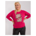 Fuchsia blouse plus size with patches