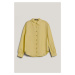 Košeľa Karl Lagerfeld Linen Blend Shirt Elfin Yellow