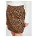 Hnedá sukňa s leopardím vzorom VILA Junila