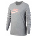 Nike NSW TEE LS ESSNT FUTURA HOOK Dievčenské tričko, sivá, veľkosť