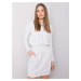 RUE PARIS Light grey melange sweatshirt dress