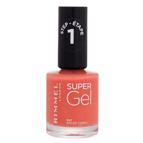 RIMMEL LONDON Super Gél lak na nechty Step1 047 Spiced Coral 12 ml