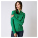Blancheporte Vrúbkovaný pulóver so stojačikom na zips zelená