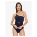 MICHAEL Michael Kors Bikiny Solid One Shoulder MM1N542 Tmavomodrá