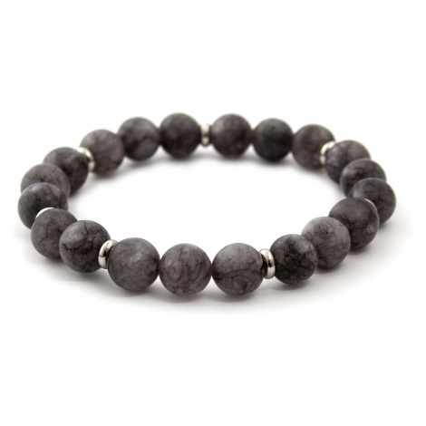 Agato Obrúbený náramok z šedého nefritu MINK87 17 cm