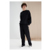 Trendyol Black Oversize/Wide-Fit Textured Label Detail Sweatpants