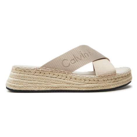 Calvin Klein Jeans Espadrilky Sporty Wedge Rope Sandal Mr YW0YW01364 Béžová