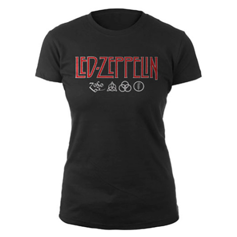 Led Zeppelin tričko Logo & Symbols Čierna