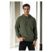 12612 Dewberry Hooded Kangaroo Pocket Mens Sweatshirt-Khaki