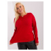 Red women's sweater plus size with buttons