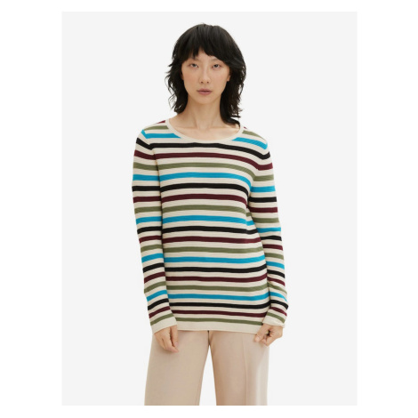 Blue-cream Women Striped Sweater Tom Tailor - Women
