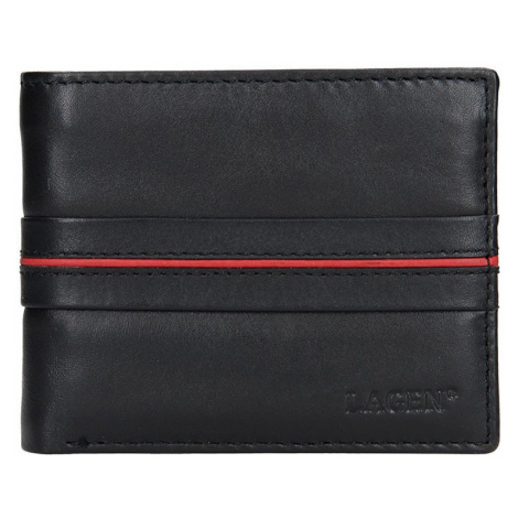 Pánská kožená peněženka Lagen Jonas - černo-červená