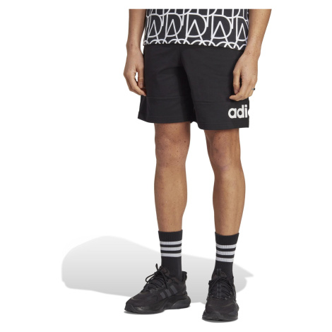 Pánske šortky na fitnes čierno-biele Adidas