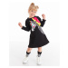 Denokids Black Unicorn Zebra Girl's Long Sleeve Ruffle Detailed Dress