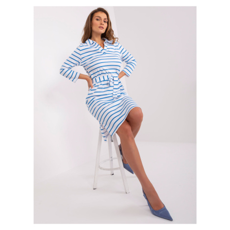 Basic white and blue striped summer dress