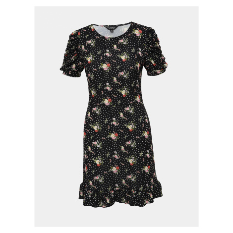 Čierne kvetované šaty Miss Selfridge