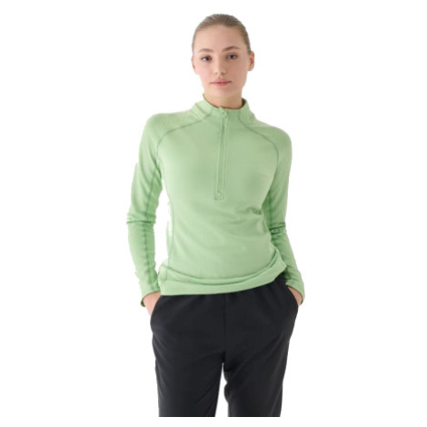 Dámska bežecká mikina s 1 2 zipsom 4F SWEATSHIRT FNK-WAW24TFSWF411-41S-GREEN