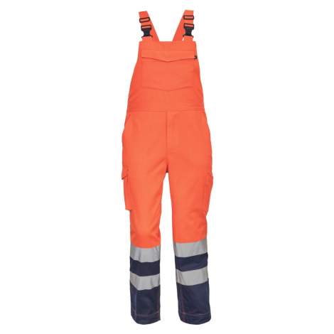 Cerva Lorca Pánske HI-VIS pracovné nohavice s trakmi 03530004 oranžová/navy