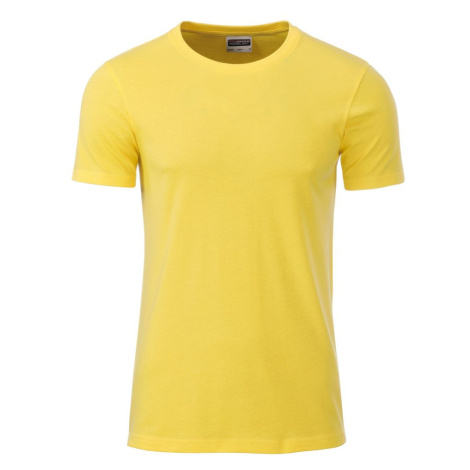 James & Nicholson Klasické pánske tričko z biobavlny 8008 - Žltá