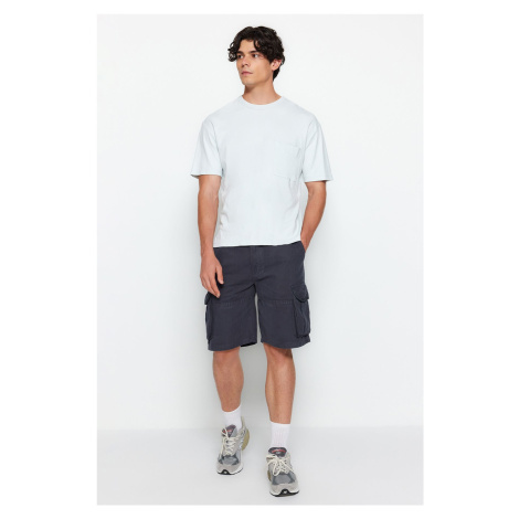 Trendyol Anthracite Regular Fit Cargo Pocket Shorts