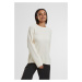 Women's ribbed knitted sweater cream