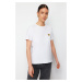 Trendyol White 100% Cotton Leaf/Glossy Heart Embroidery Regular/Normal Fit Knitted T-Shirt