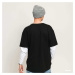 Tričko Urban Classics Oversized Shaped Double Layer LS Tee Black/ White