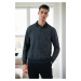 77856 Dewberry Polo Neck Mens Sweater-NAVY BLUE