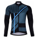 HOLOKOLO Cyklistický dres s dlhým rukávom zimný - TRACE BLUE WINTER - modrá/viacfarebná/čierna