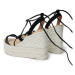 Manebi Espadrilky Lace-Up Wedge Espadrilles L 8.6 WA Čierna