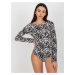 Women's patterned bodysuits - black