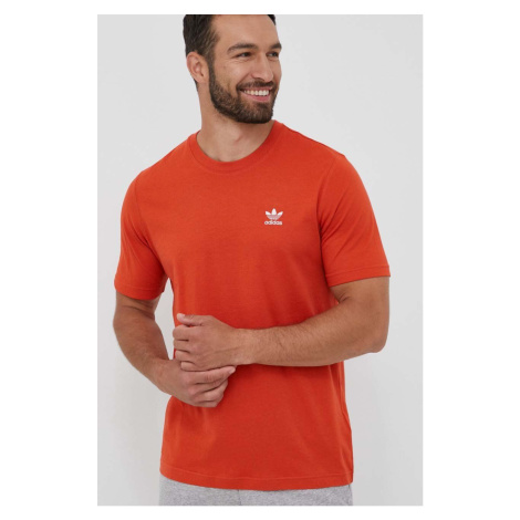 Bavlnené tričko adidas Originals oranžová farba, jednofarebné