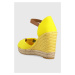 Sandále Tommy Hilfiger BASIC OPENED TOE HIGH WEDGE žltá farba, FW0FW04784