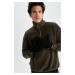 DEFACTO Men's Knitwear Gloves with Woven Labels